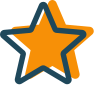 a graphic of two stars